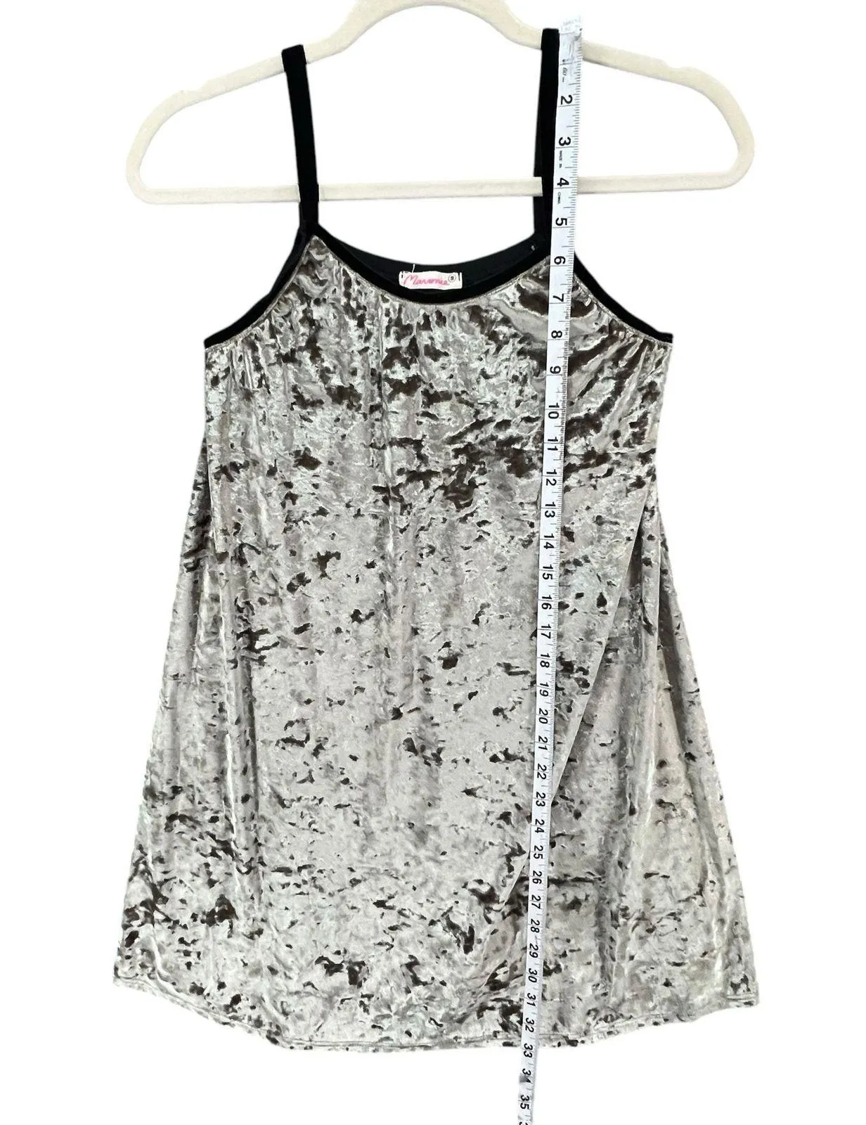 Anthropologie Maronie Dress Small Crushed Velvet Spaghetti Straps Mini USA Fairy - Image 7