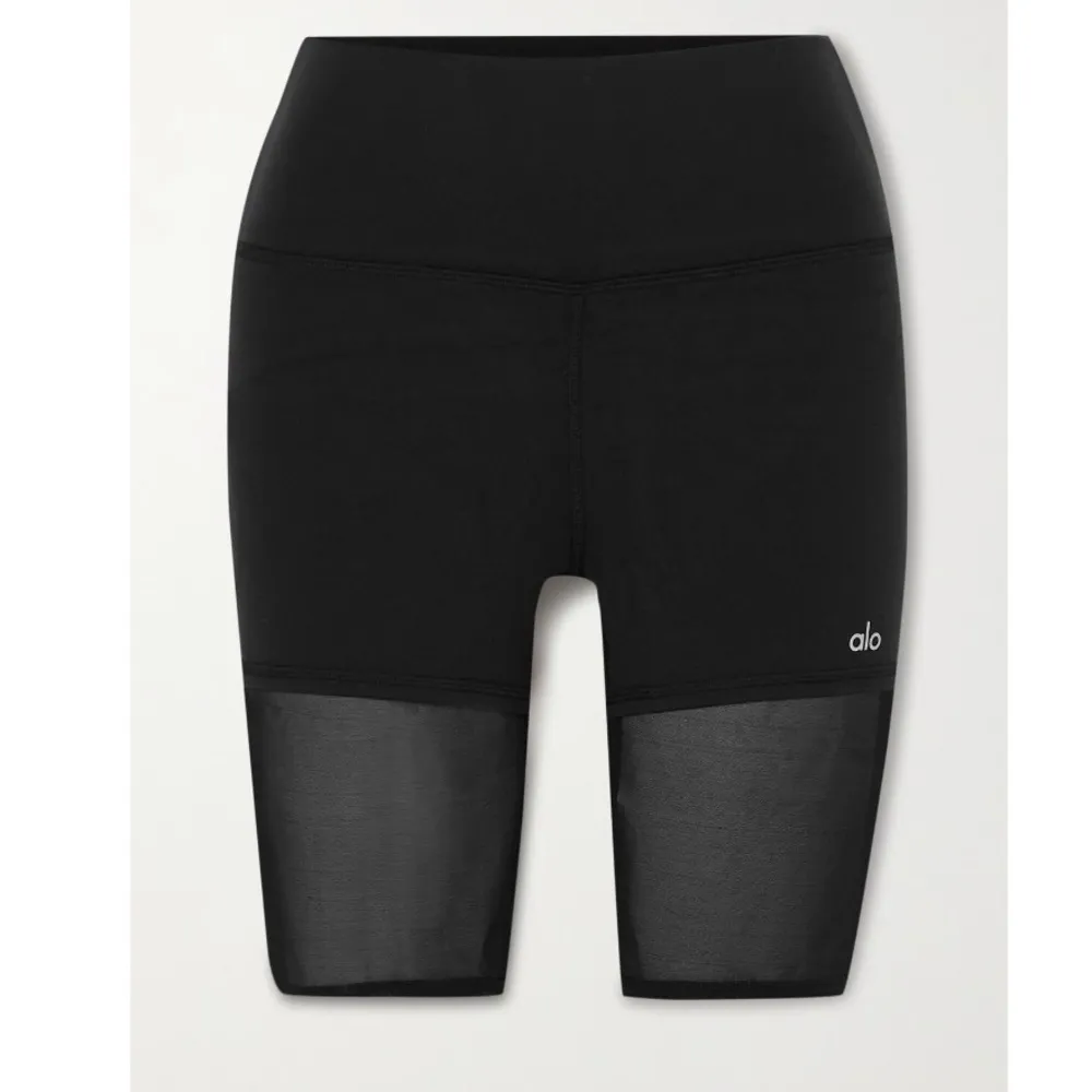 Alo yoga high waist mesh biker shorts - hunter green - Image 6