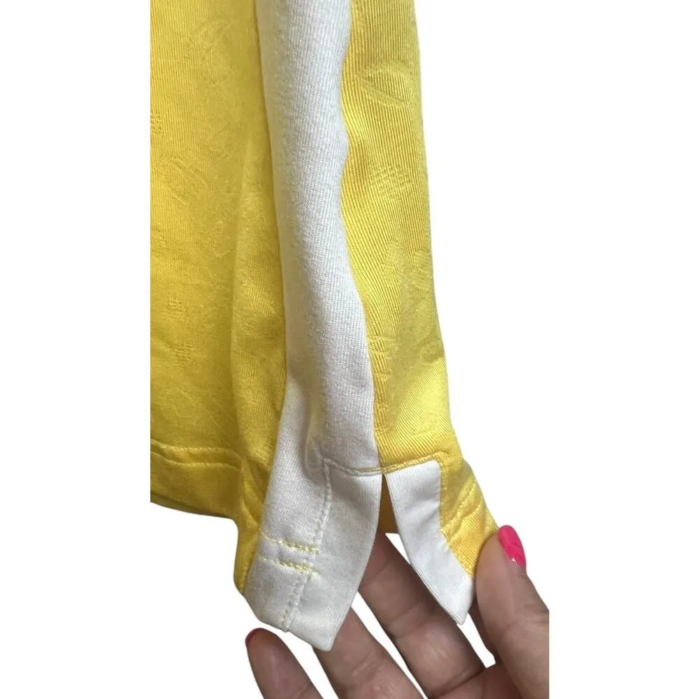 Adidas Clima Cool Yellow White Golf Polo Sleeveless Shirt Small - Image 4