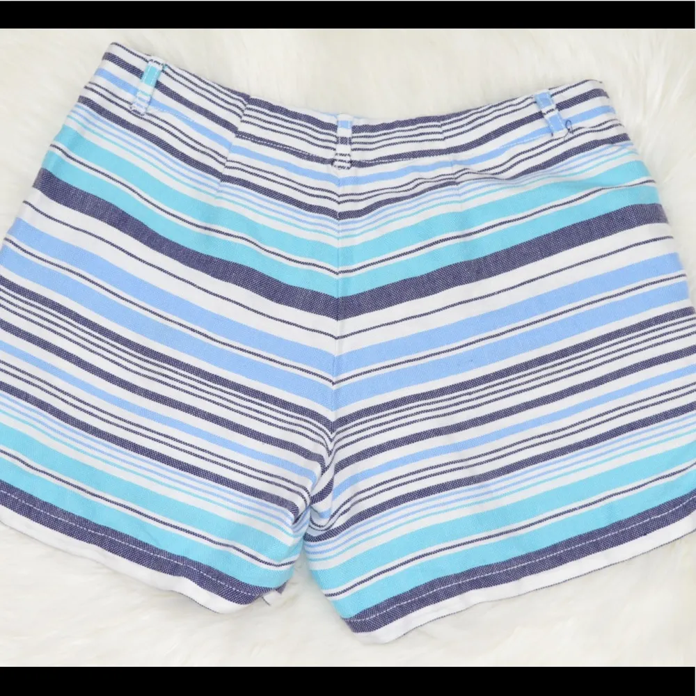 TOMMY BAHAMA | Striped Blue White Linen Blend Shorts Beach Size 0 - Image 2