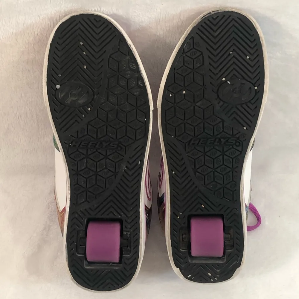 Heelys Motion Plus 77061 White Rainbow Glitter Uni Skate Shoes Youth 4 Women’s 5 - Image 11