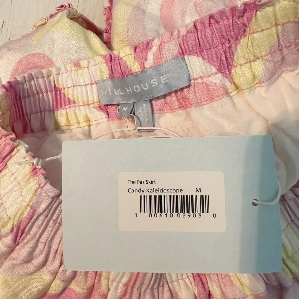 Hill House The Paz Mini Linen Skirt Candy Kaleidoscope Size Medium - Image 8