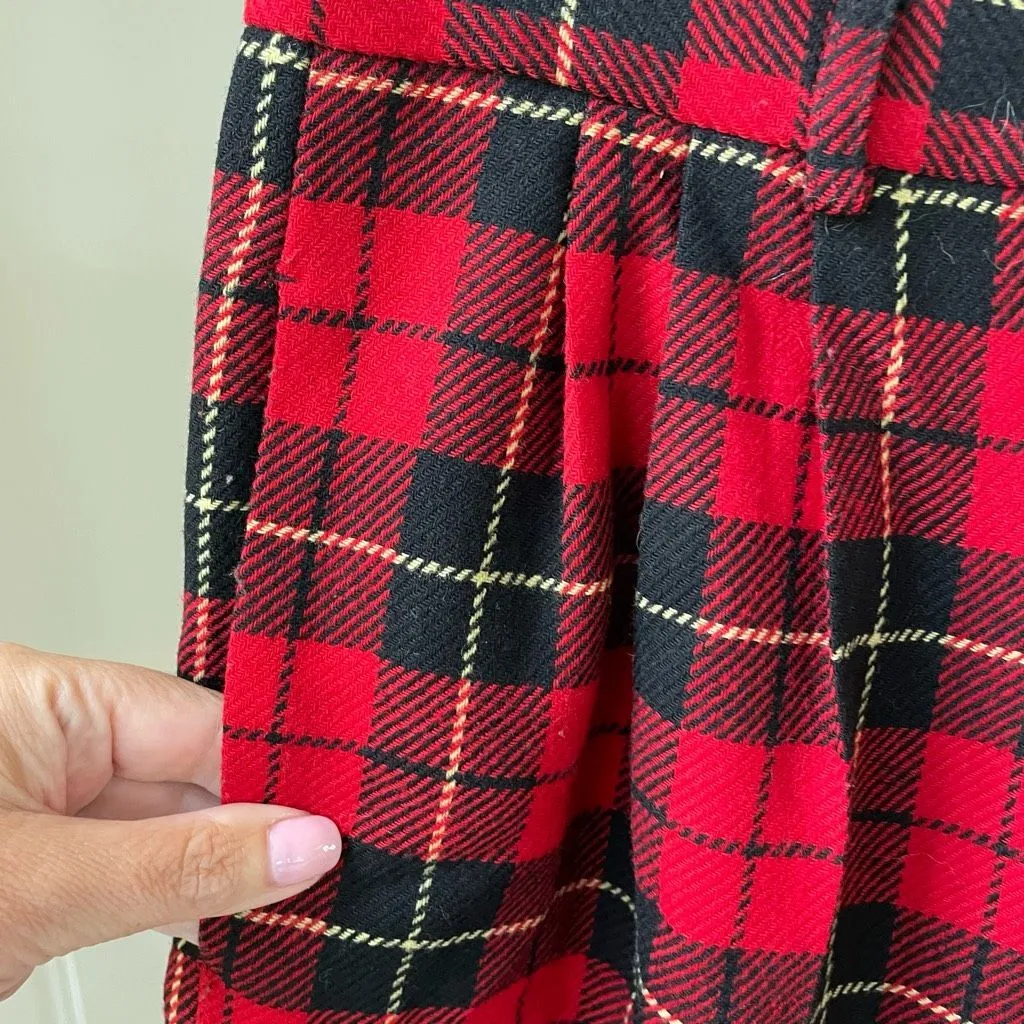 Vintage Pendleton Authentic Wallace Plaid Walking Shorts Front Pleat Bermuda 8 S Red - Image 4