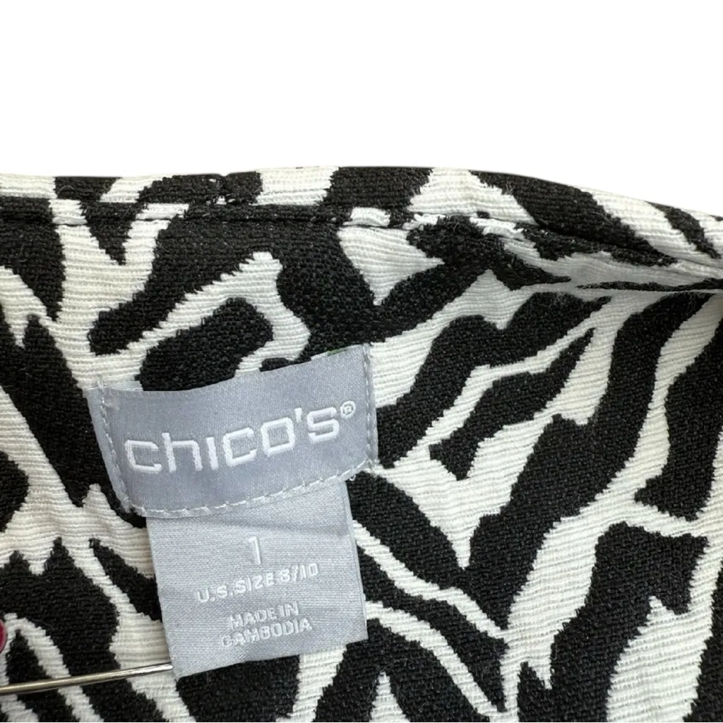 Chico's NWT Zebra Jacquard Topper Coat Size M - Image 5