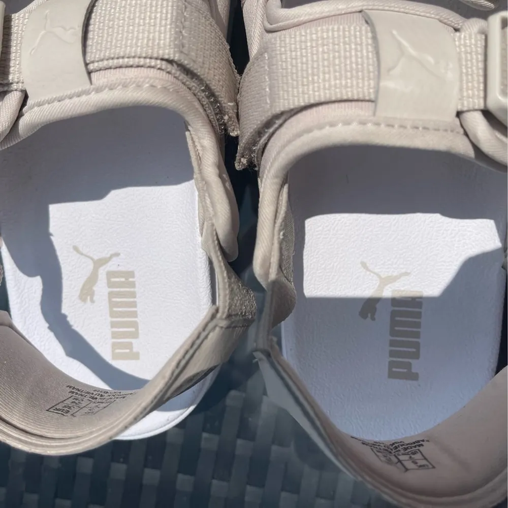 PUMA sport sandals open sneakers with two buckles chunky platform beige Sz US 7 - Image 16