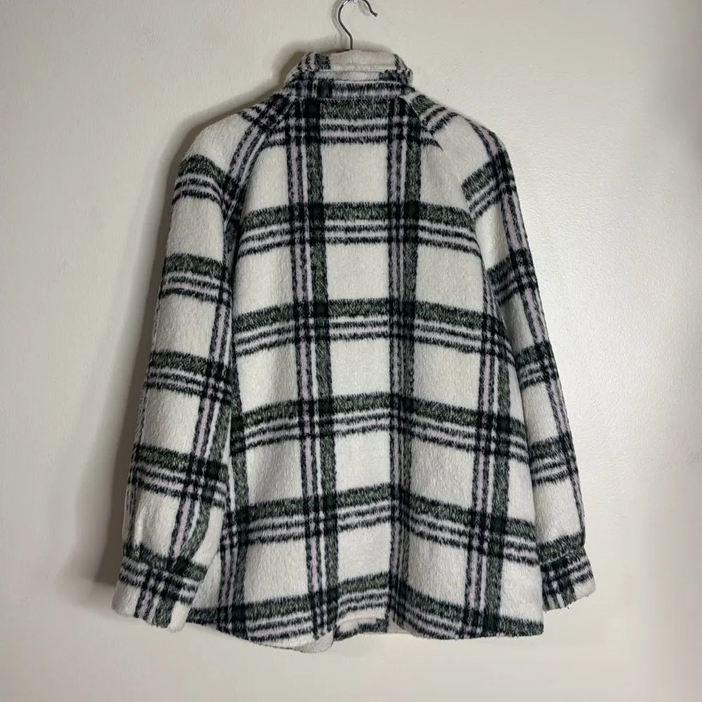 Avec Les Filles Womens Size XL Zip Front Plaid Raglan Zip Shacket New NWOT - Image 11