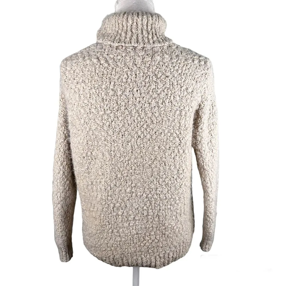 Philosophy Sweater Beige Medium Turtleneck Fuzzy - Image 9