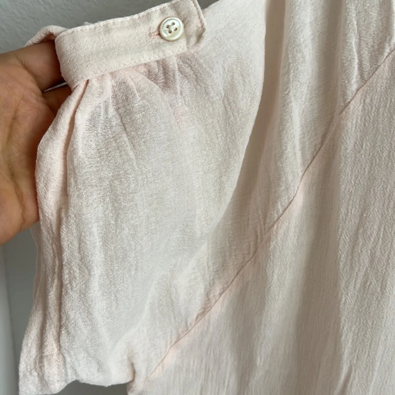 ATM Gauze Cotton Dress in Petal Boho Lagenlook Airy 100% Cotton Coastal Small Pink - Image 4