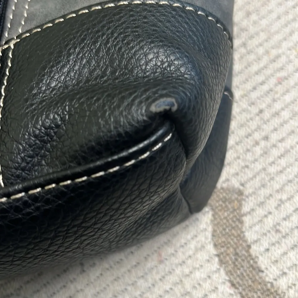 BOC vegan leather multiple pockets Black Gray shoulder tote Bag - Image 12