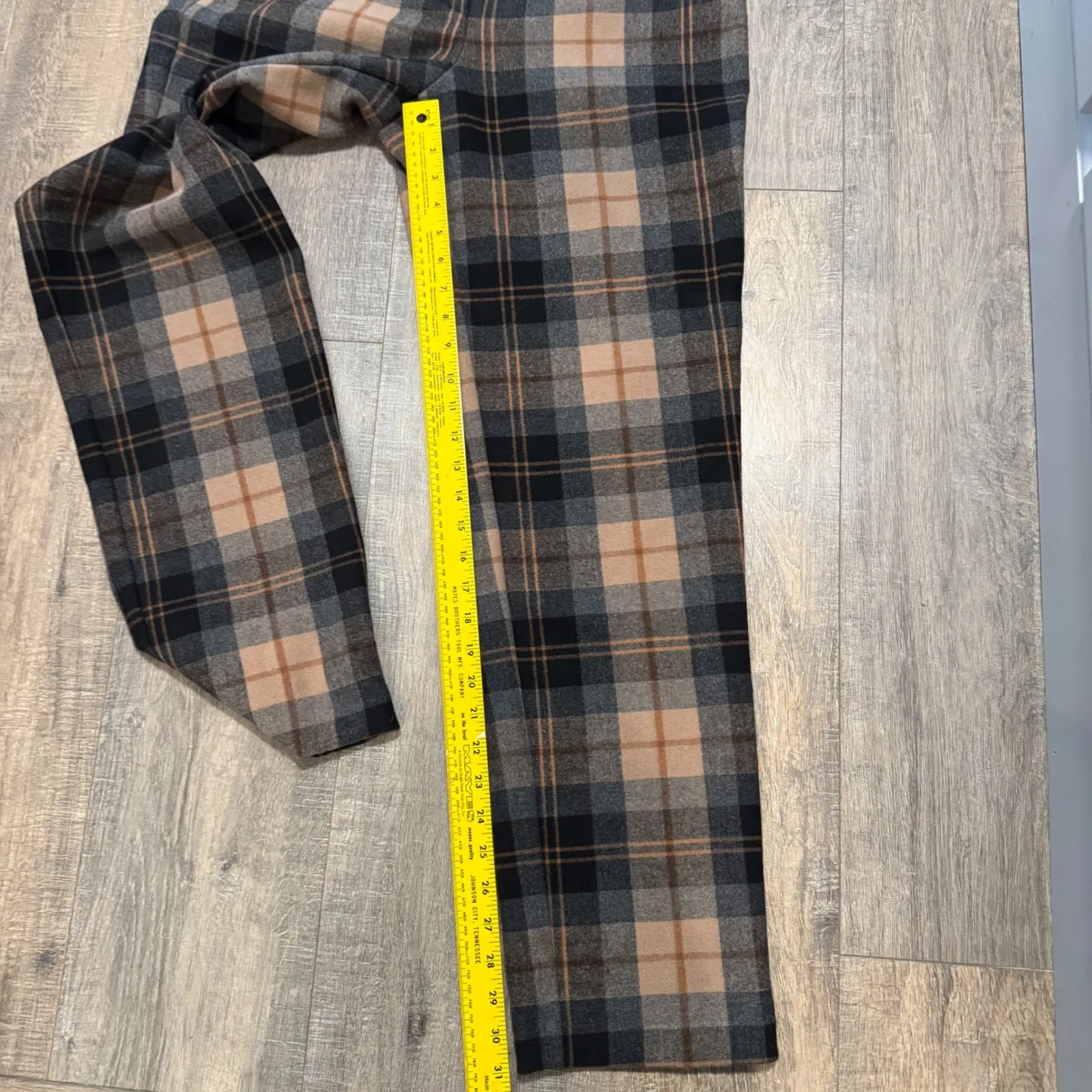 Frank Lyman Montreal NWT Plaid Trousers Pants Black Whiskey Brown‎ Size 12 Chic - Image 8