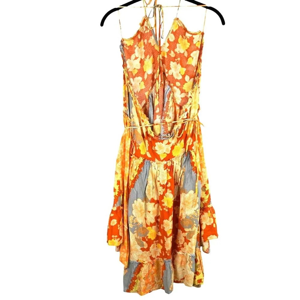 Intimitely Free People Endless Summer‎ Storm Floral Print Orange Mini Dress M - Image 8
