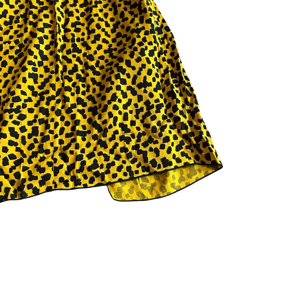 Bimba Y Lola Yellow Black Print Shift Dress Asymmetrical Unique Bold Size XS - Image 8