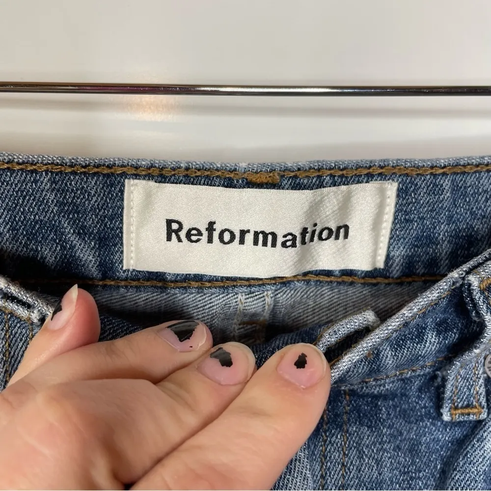 Reformation Hepburn Jeans in Rainier‎ Wash Size 24 - Image 6