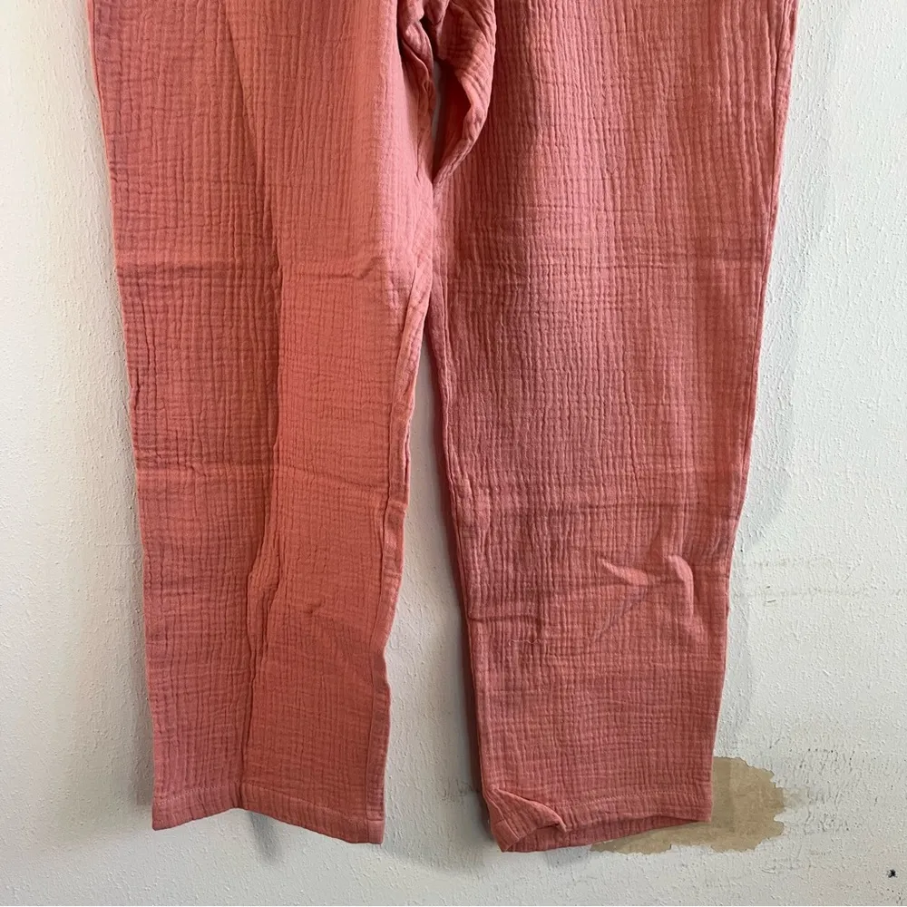 Marine Layer Pants Paula Easy Tapered Gauzy Cotton Pant in Rosette Pink Sz M NWT - Image 12