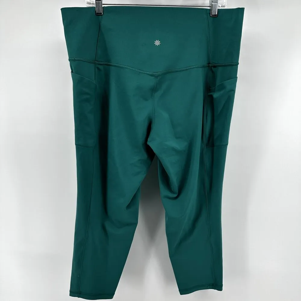 Athleta Salutation Stash 7/8 Tight Leggings UPF 50+ Powervita Emerald Green 2X - Image 6