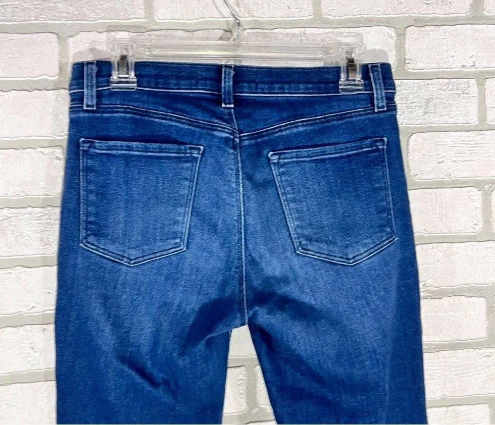 J Brand 835 Midrise Crop Skinny Shark Bite Hem Jeans in Galaxy Wash Size 28 - Image 8