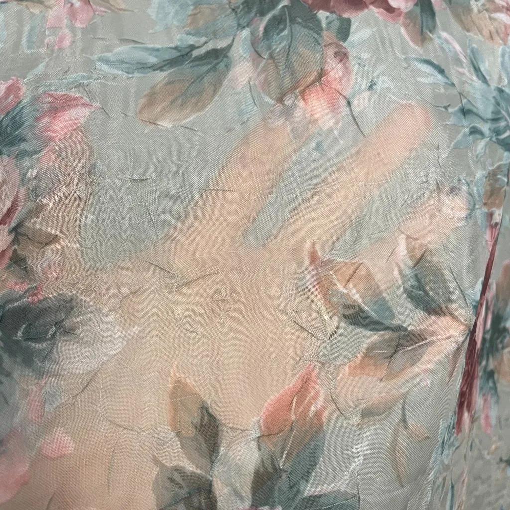 Floral Blouse Jacket Sheer Textured Fabric Sz 20W Short Sleeve Women Cottagecore - Image 13