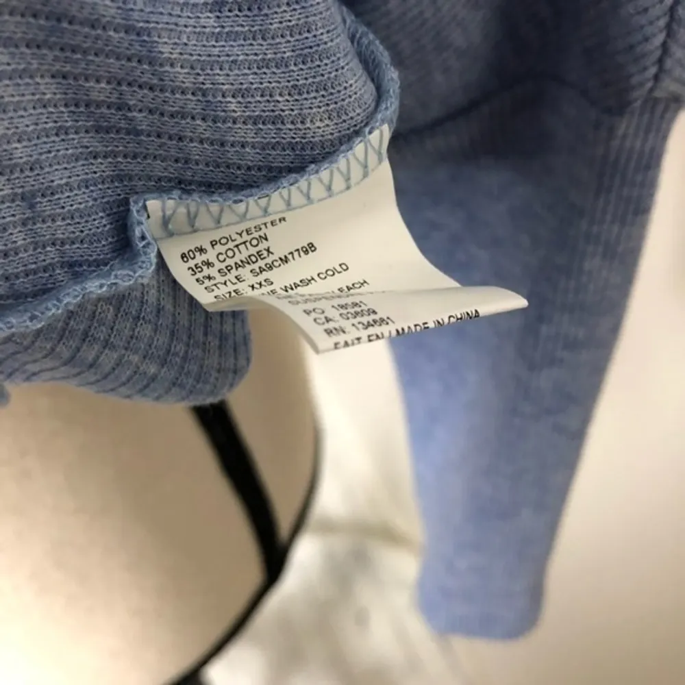 OOPS Women’s Blue Dolman Stripe Oversized Top Size XXS - Image 5