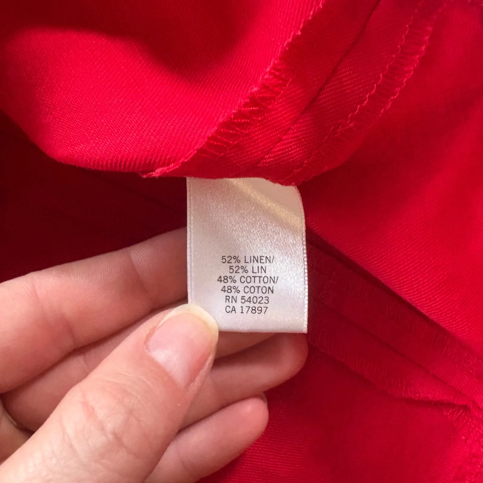 Banana Republic‎ Red Linen Blend Tie Waist Pencil Skirt Size 4 NWT - Image 3