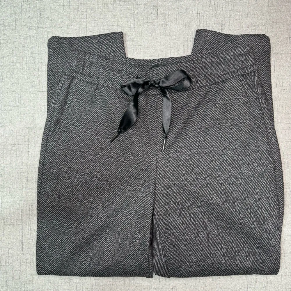 White House Black Market Knit Herringbone Pants with Ribbon Tie Size 4 New - Image 12