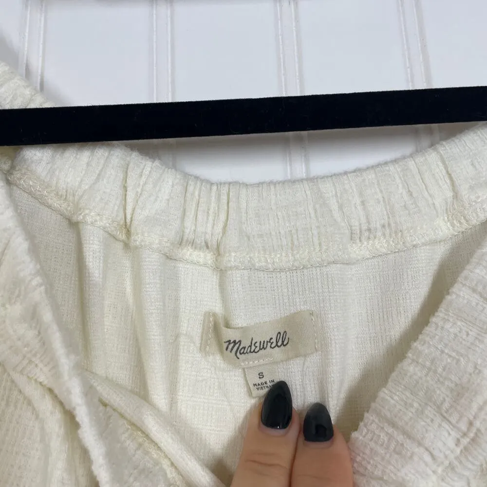 Madewell Off Shoulder Drawstring Waist Top & Simply Blessed Shorts Set Size S - Image 4