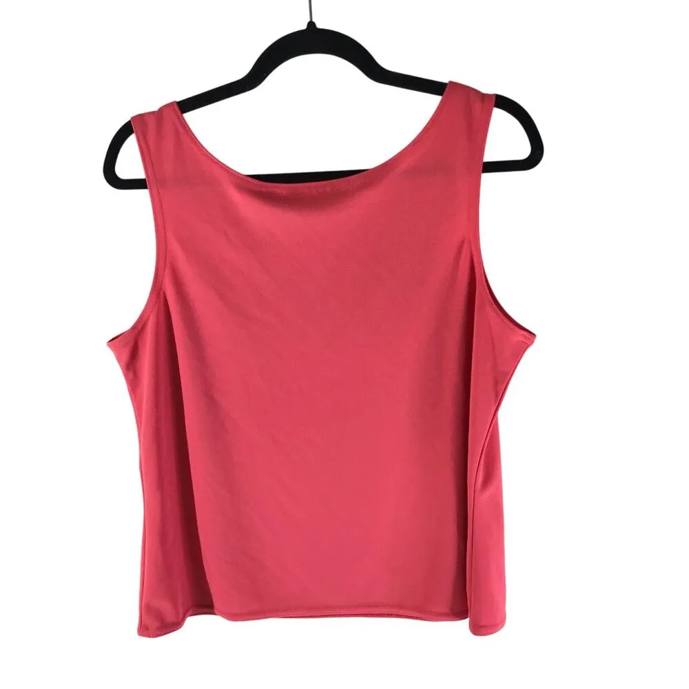 Sag Harbor Womens Shell Tank Top Scoop Neck Salmon Pink 14 - Image 2