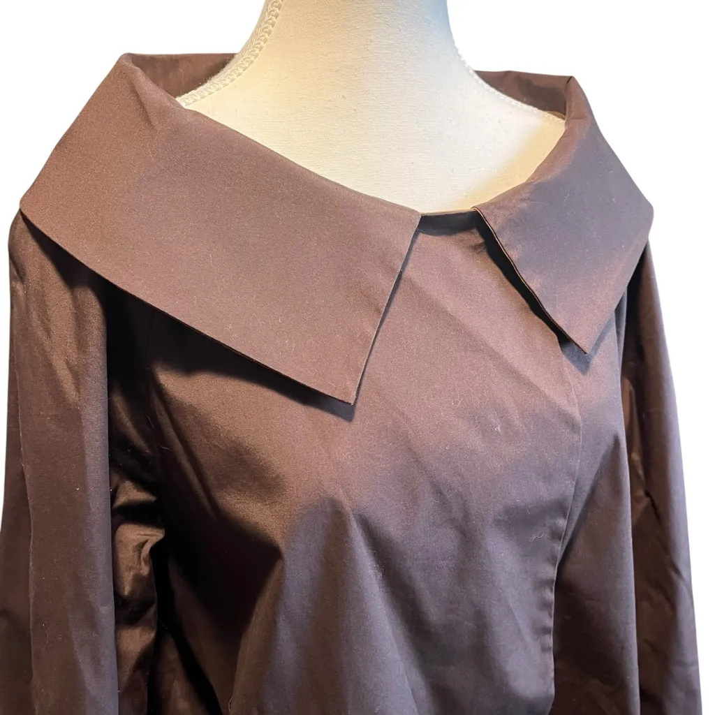 Kate Hill Women's 10 Rich Brown Reversible Outerwear Jacket Tie Waist‎ Neutral - Image 6
