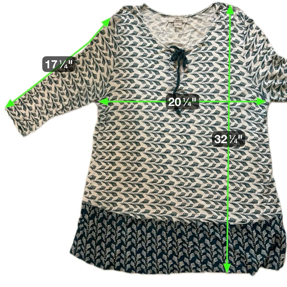 Bob Timberlake XXL Boho Tunic Dress Viscose Tie Neck Embroidered Hem - Image 7