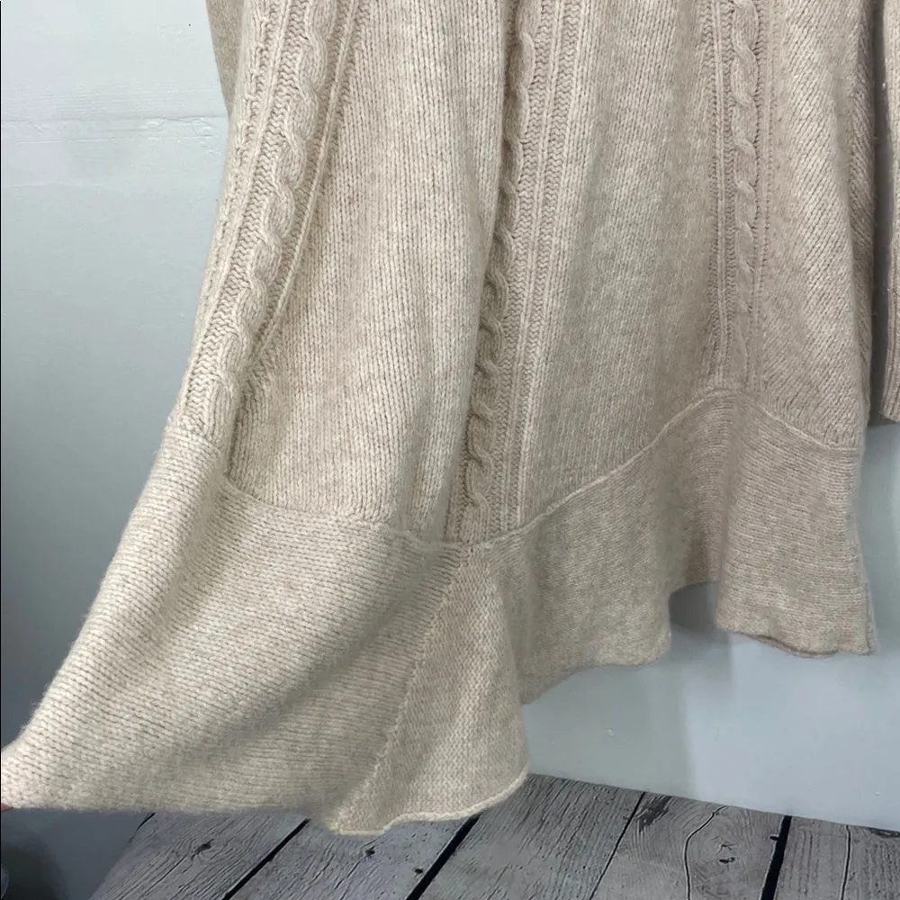 Anthropologie Angel of the North Cable Knit Long Cardigan Sweater Large cream - Image 11