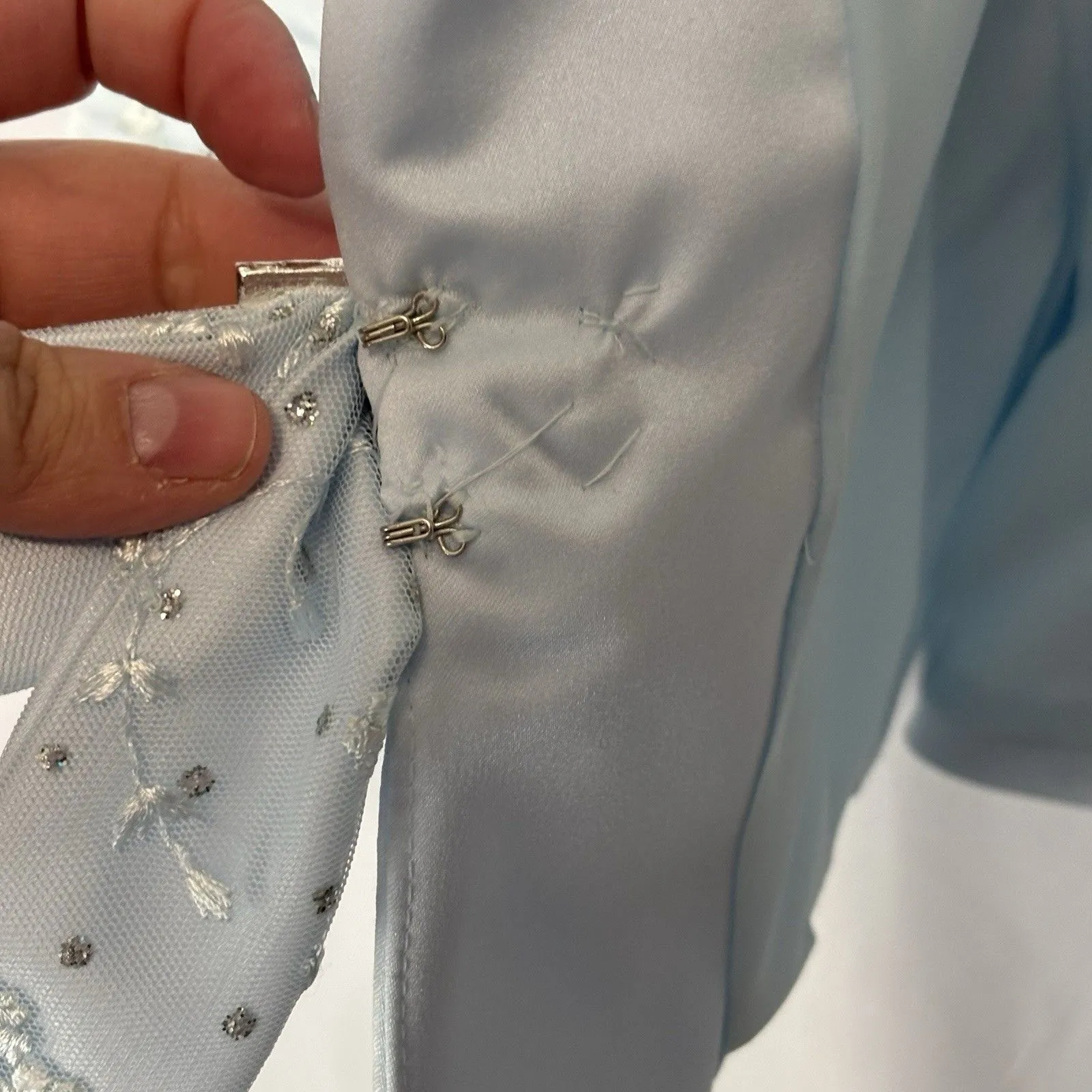 Vintage CW Designs Y2K Baby Blue 3 Pc Suit Jacket Blazer Top Skirt Sparkle Tulle Size undefined - Image 6