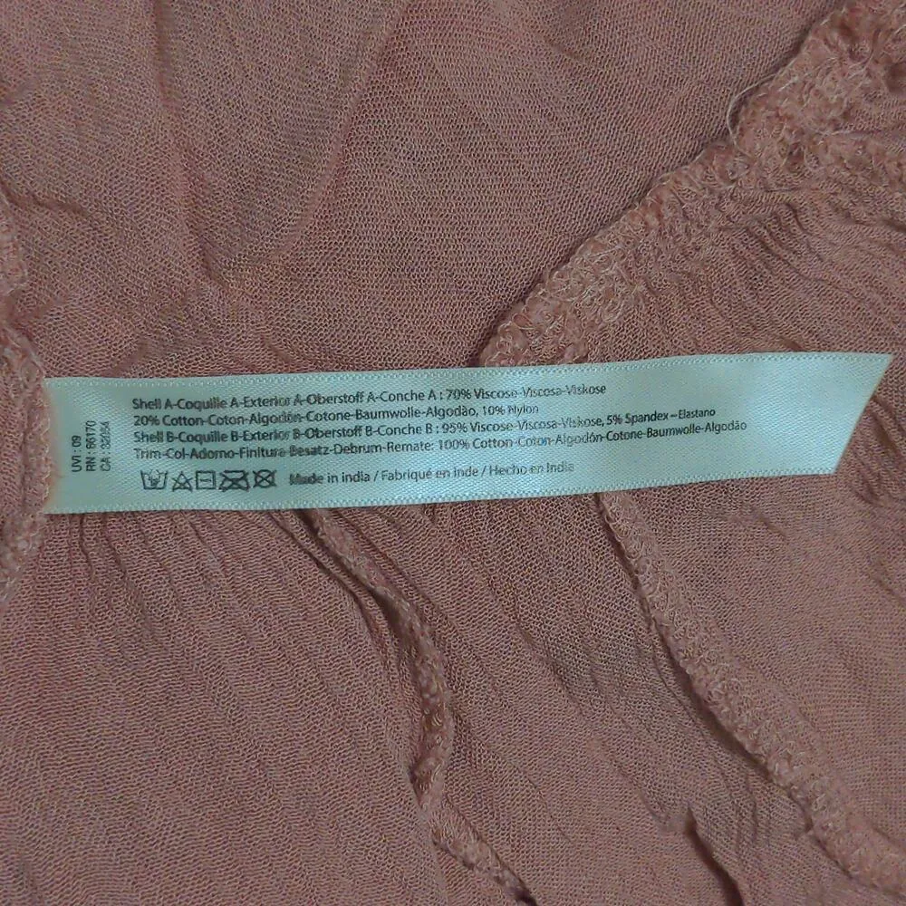 Free People Adella Slip Dress Mini Rose Lace Adjustable Ruffle Smocked S New - Image 11