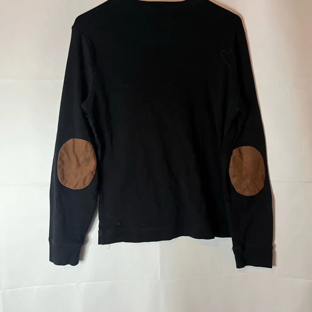 Lauren Ralph Lauren Black Blouse with Tan Shoulder Accent - Image 2