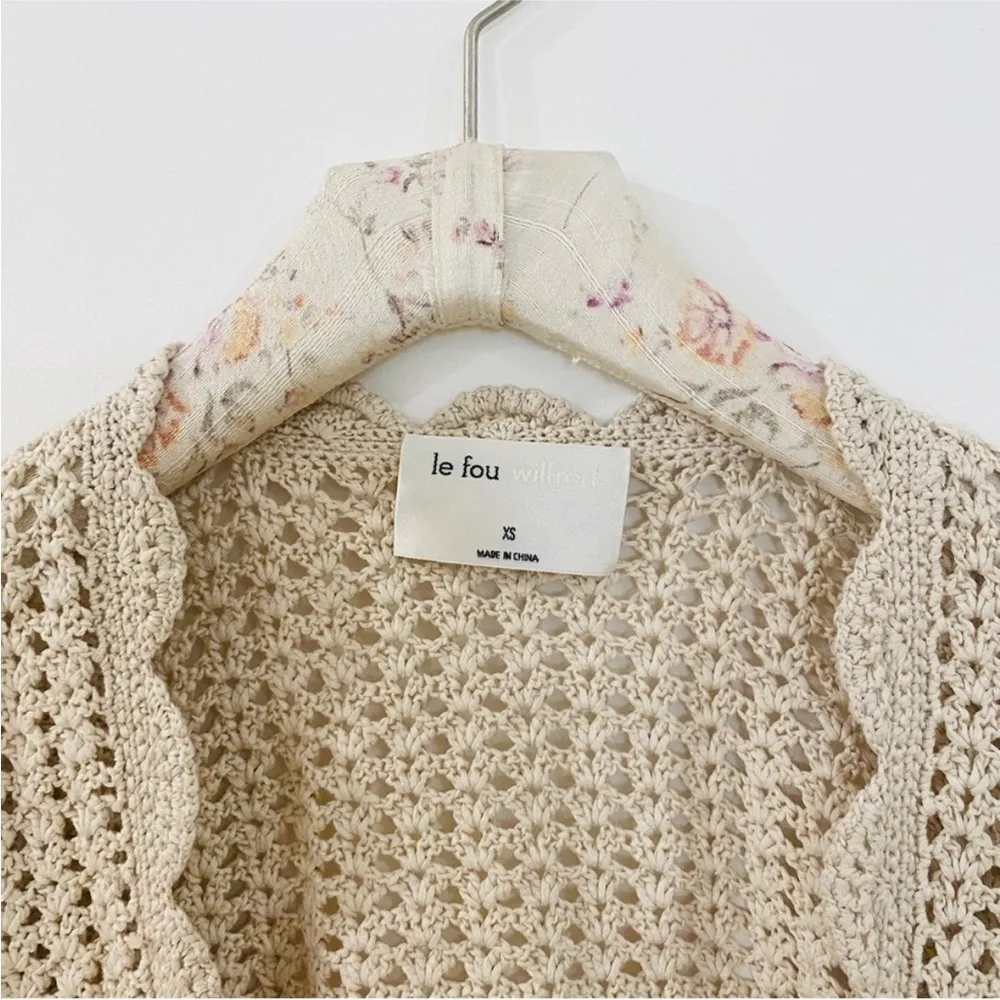 Aritzia Wilfred Le Frou 100% cotton Open knit Cardigan NEW Size XS - Image 9
