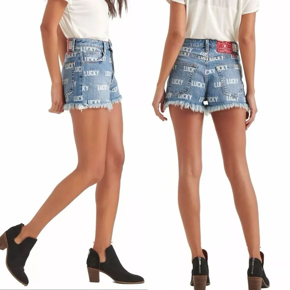 Lucky Brand Womens Totally Lucky  Pins Allover Printed High Rise Shorts Size 28 - Image 8
