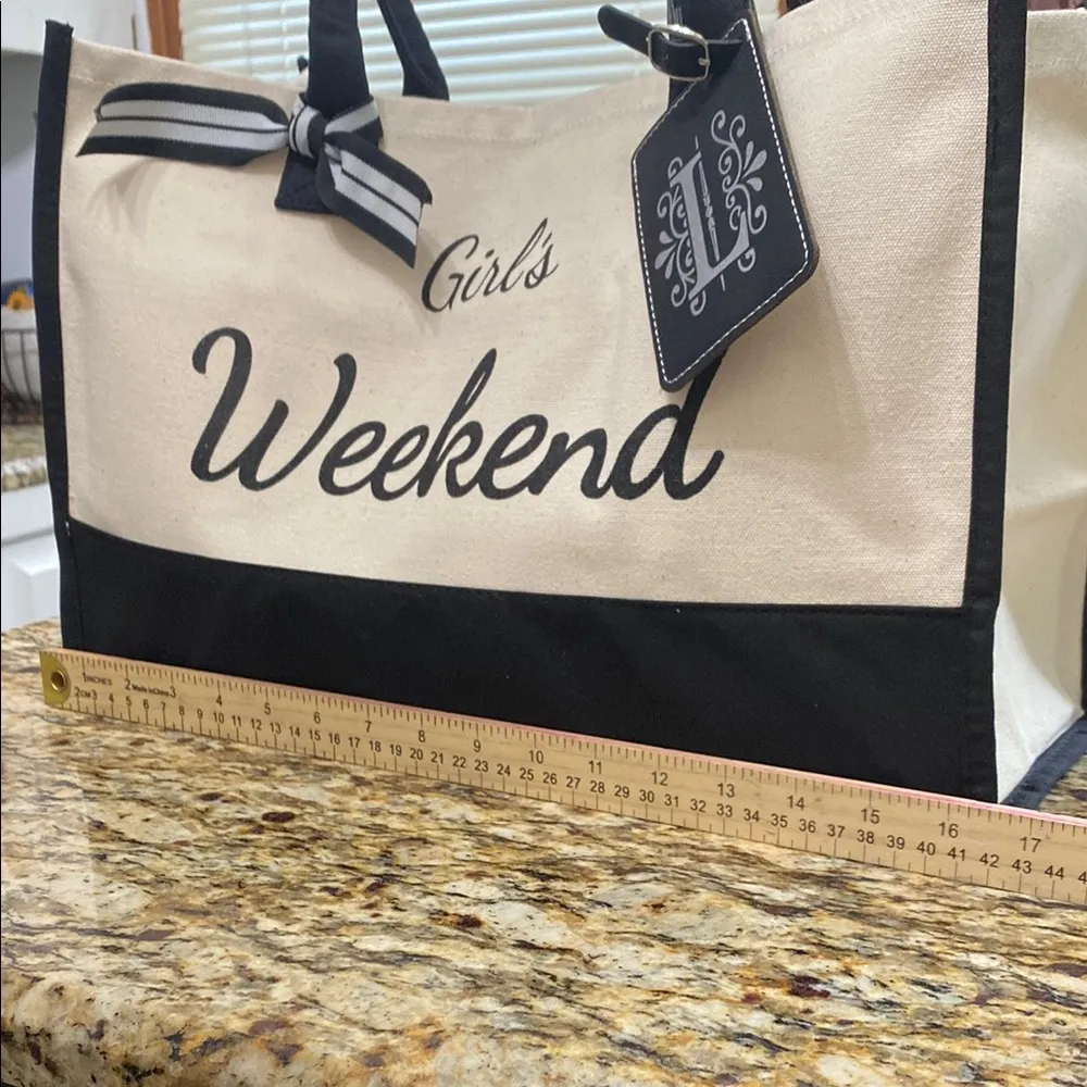 Girl's Weekend Tote Bag Black - Image 2