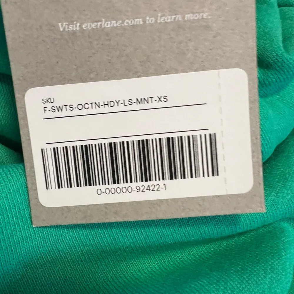 Everlane Womens Mint Hooded Sweatshirt Size XS New - Image 4