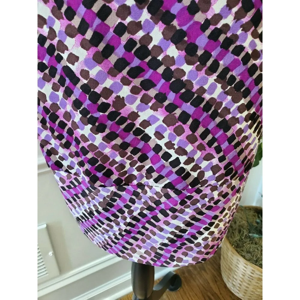 Suzi Chin Women Multicolor Polyester Round Neck Short Sleeve Knee Length Dress 8 - Image 4