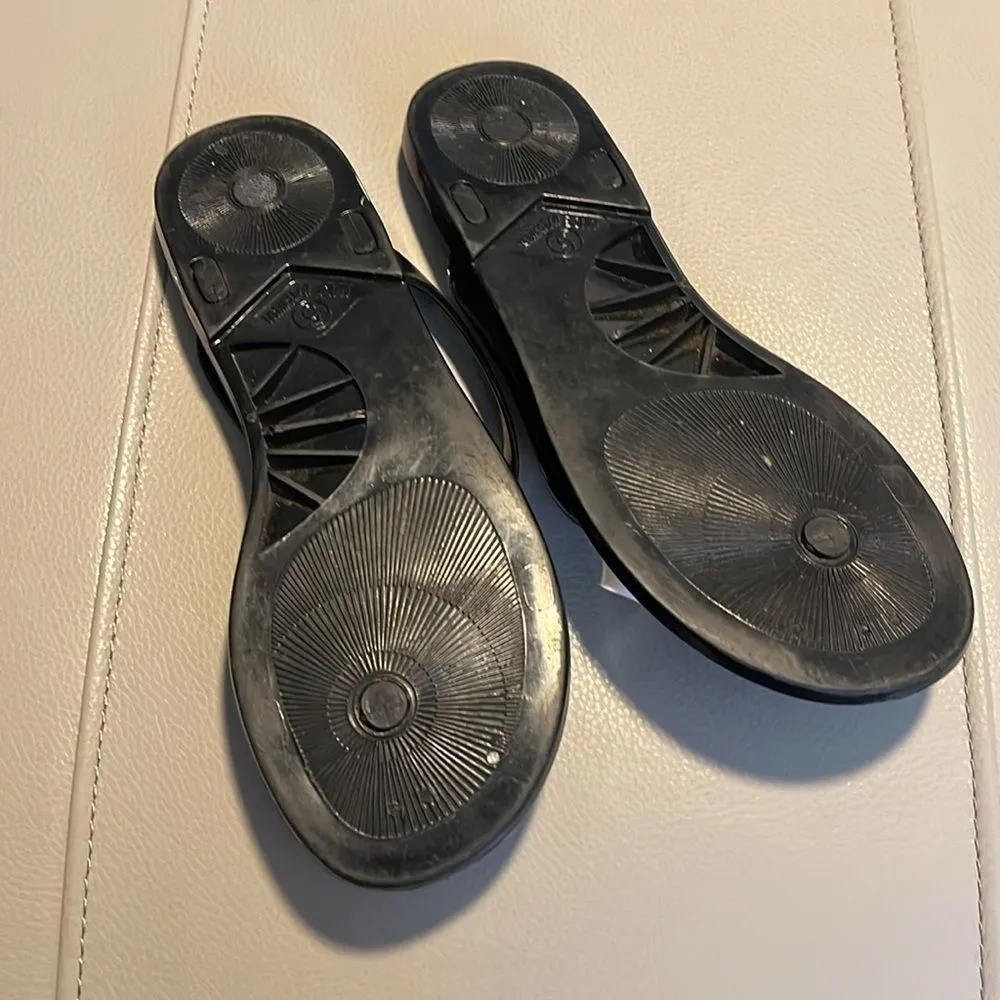 TED BAKER London Black rafeek bow gold‎ cube jelly Sandals sz 5 - Image 6