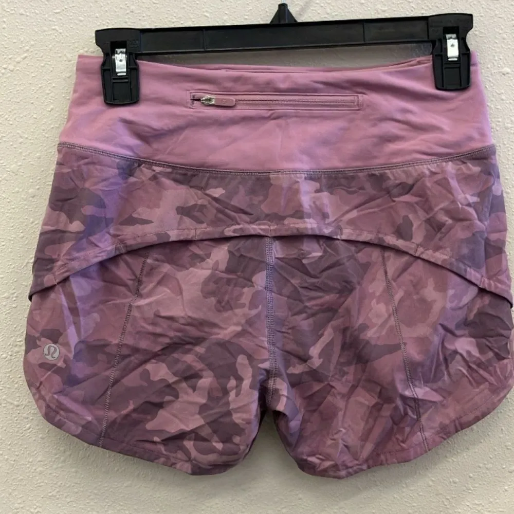 Lululemon Speed up Mauve Camouflage Athletic Shorts size 2 Tall #711 - Image 2