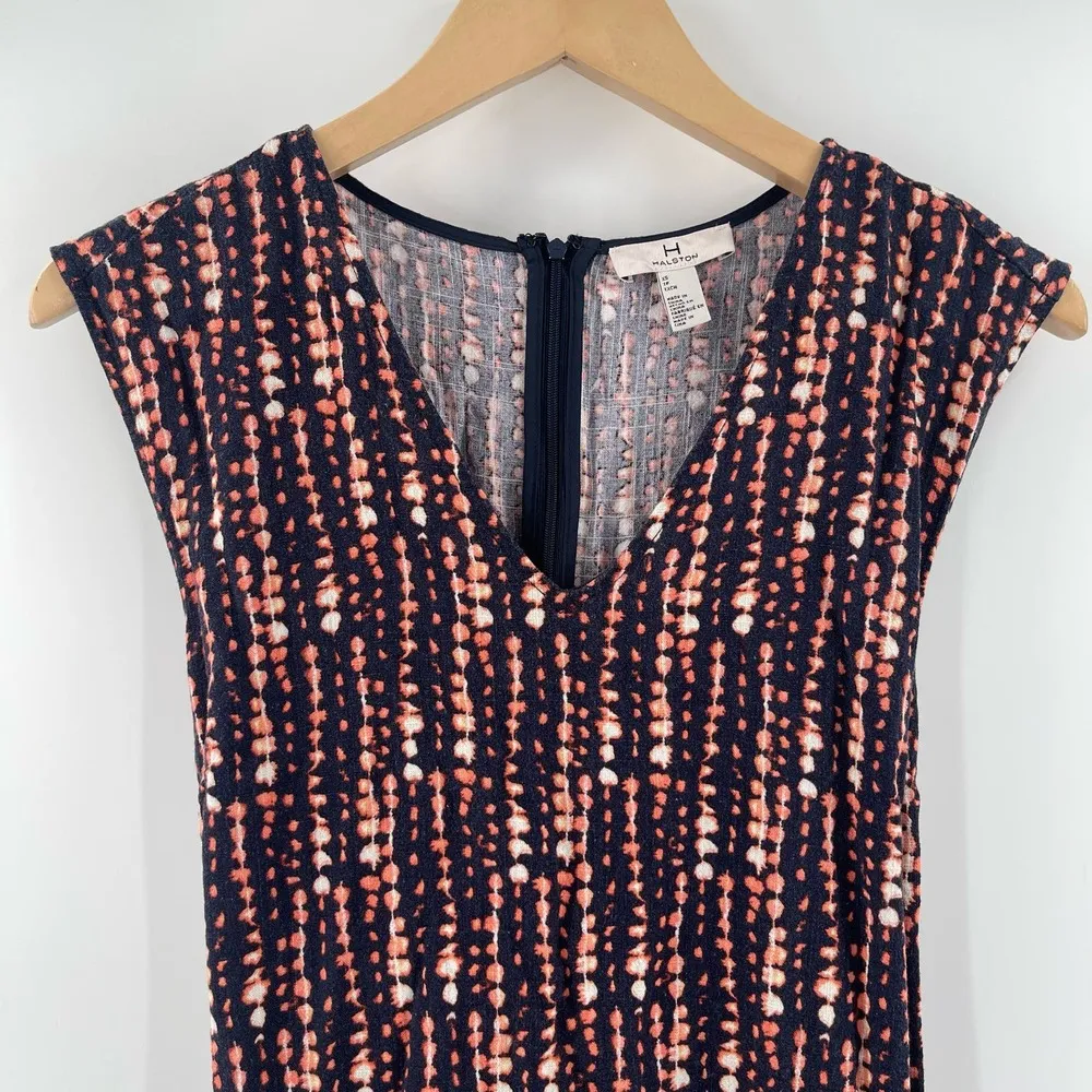 H BY HALSTON Dress Size Extra Small Linen Blend Wrap Sash Tie Waist Sleeveless - Image 7