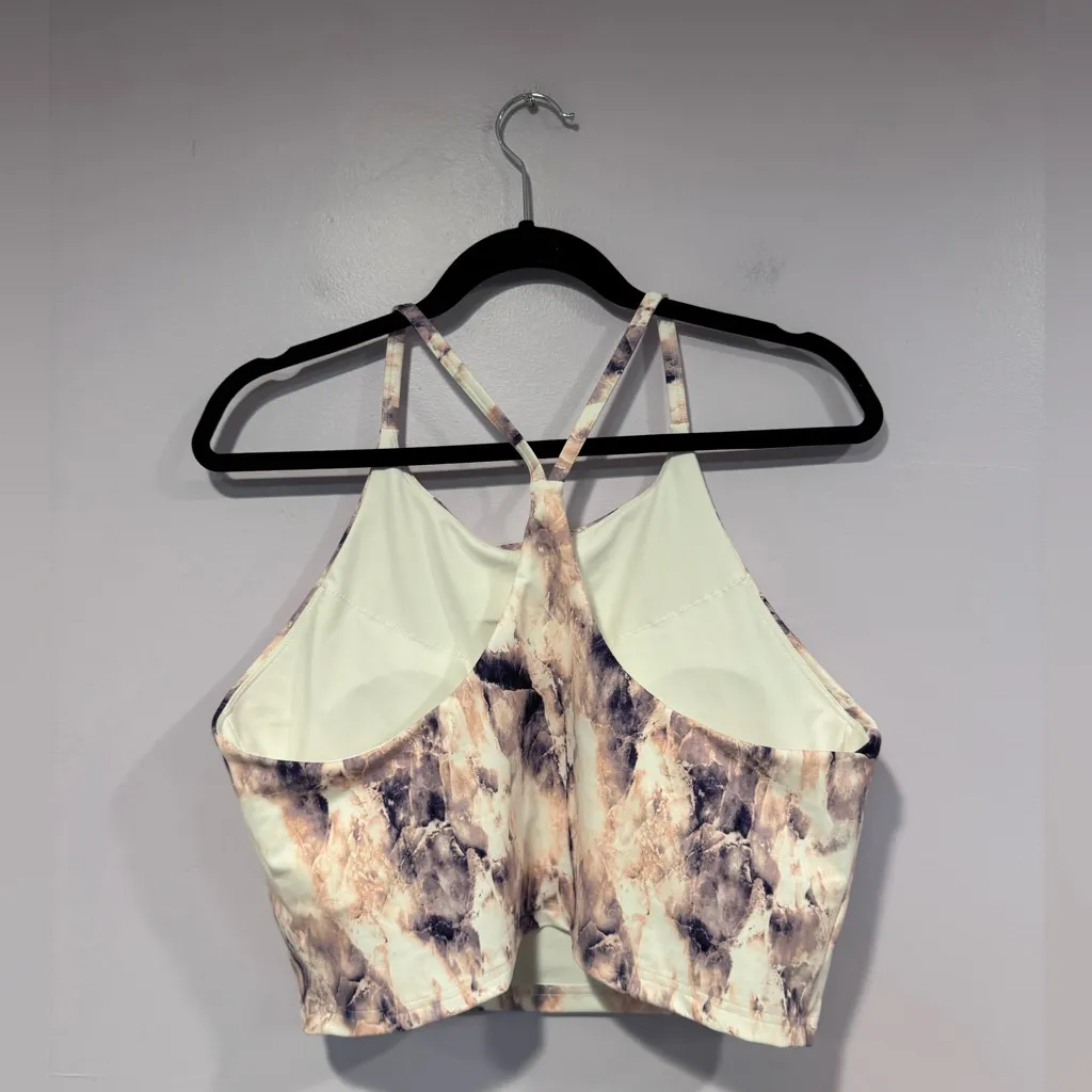 Old Navy‎ Active powersoft pink and purple marble bra longline tank - Image 4