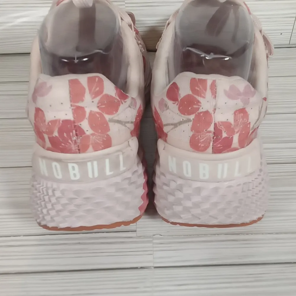 Pink and White Floral Sneakers with Cushioned Sole Nobull Cherry Ripstop 8.5 - Image 5