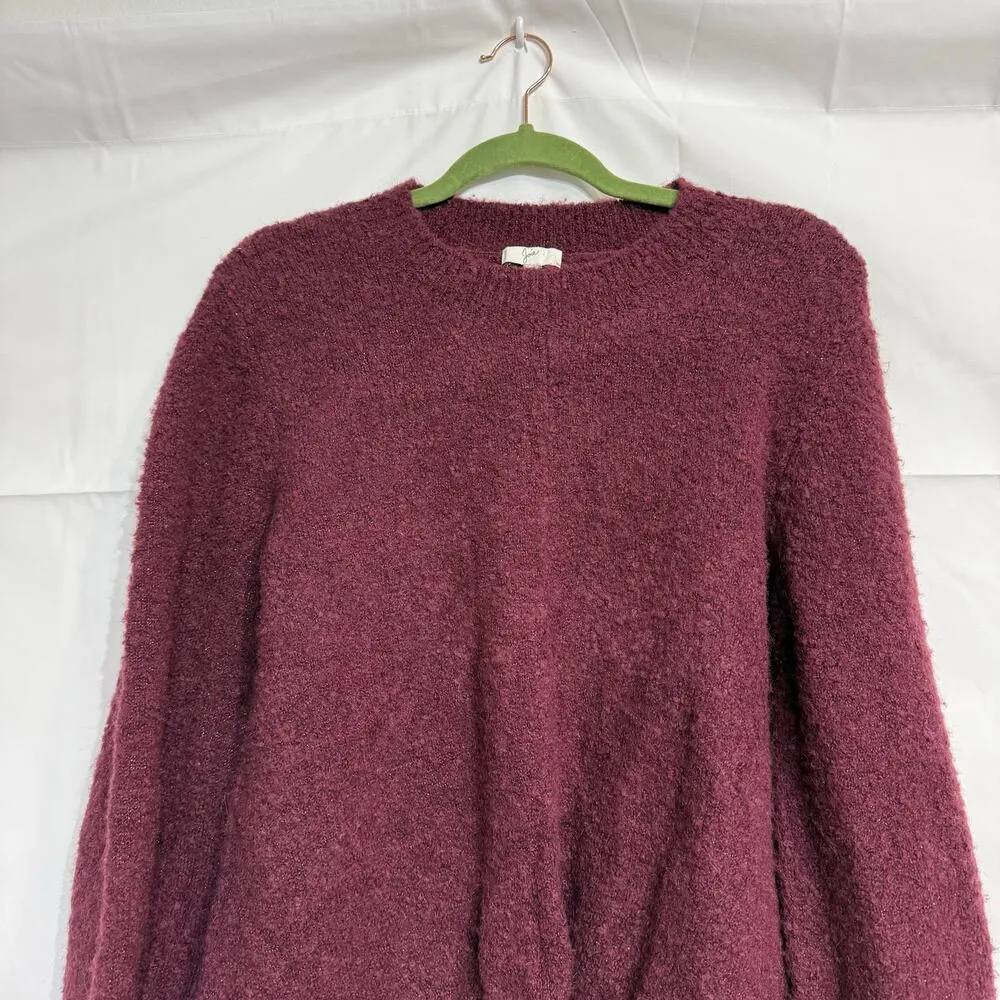 Joie Cranberry Stavan Metallic Detail Crewneck Sweater Sz M - Image 3