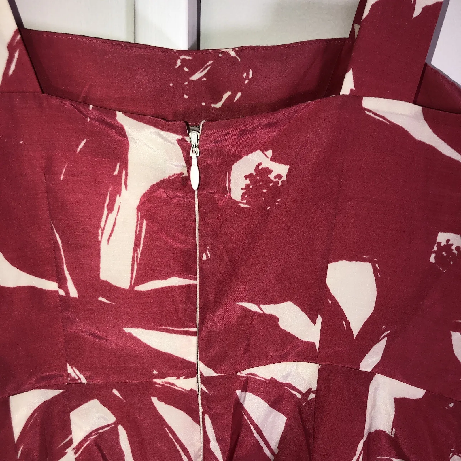 Banana Republic pink/cream classic elegant silk floral sheath dress Size 2 - Image 8