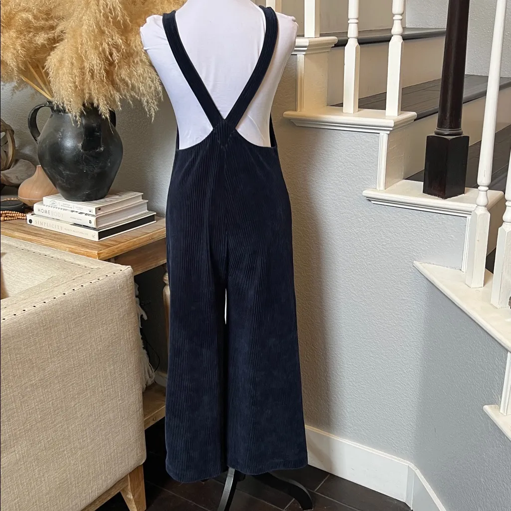 Madewell Texture & Thread Velour Corduroy Overalls Navy Blue Jumpsuit Size XS - Image 7