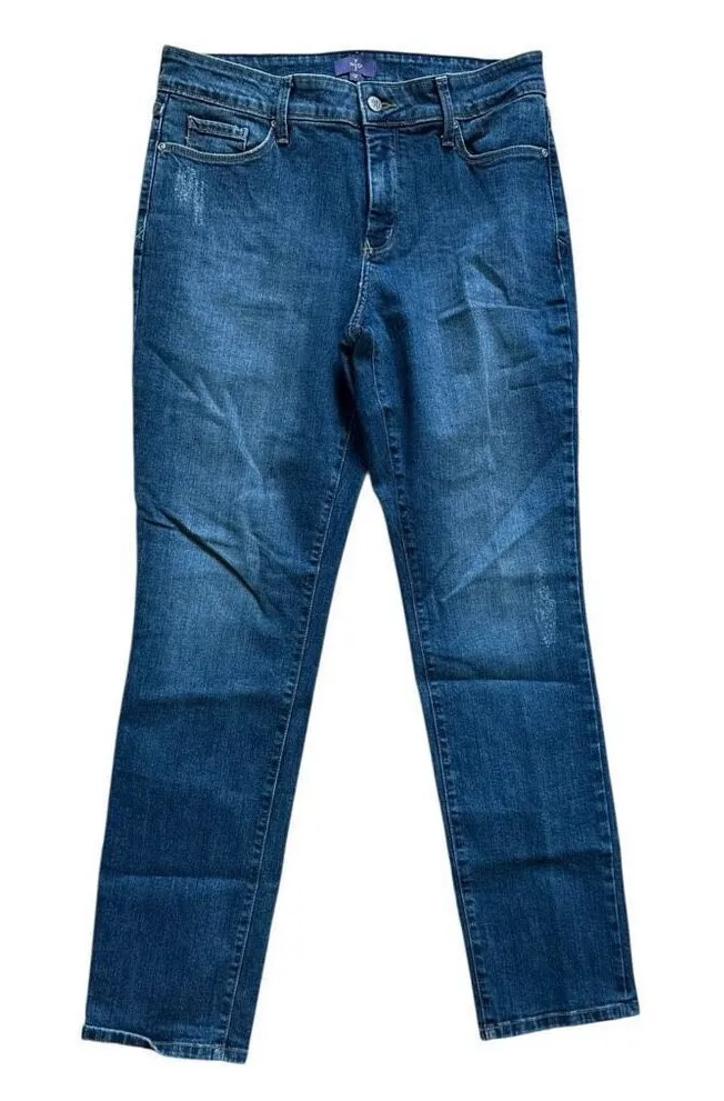 Womens NYDJ Not Your Daughters Stretch Stonewashed Denim Legging Jeans - Sz 12 - Image 1