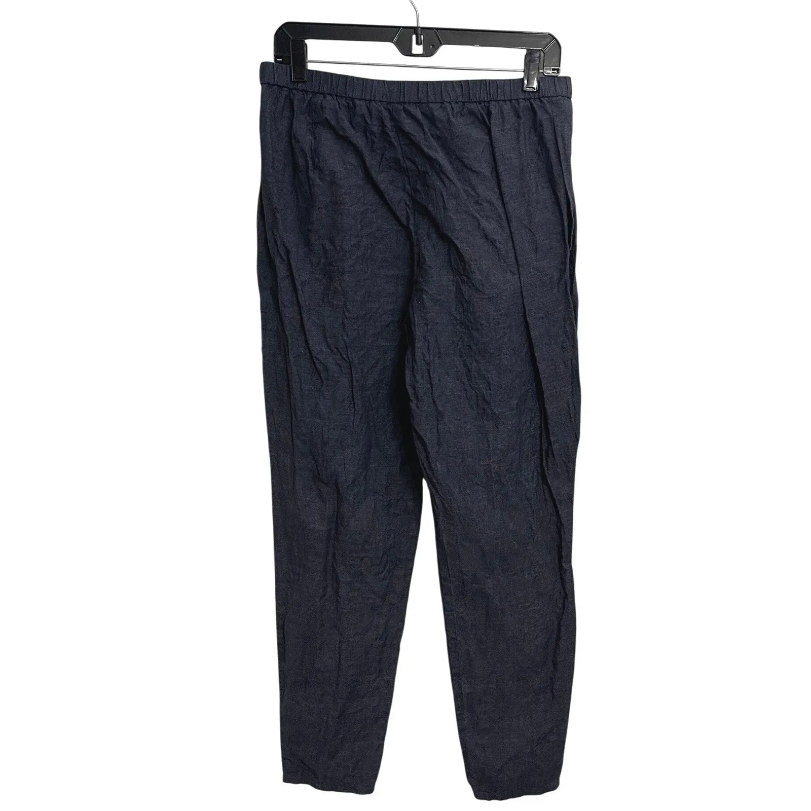 Eileen Fisher Organic Linen Pull On Pants Women's Dark Gray Old Money Minimal M - Image 2