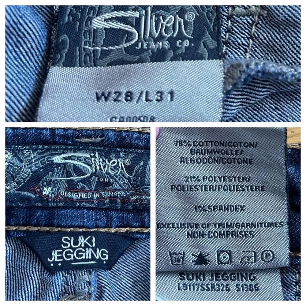 Silver Jeans Suki Jegging Jean Skinny Ankle Low Rise Dark Wash Women’s 28x31 - Image 5