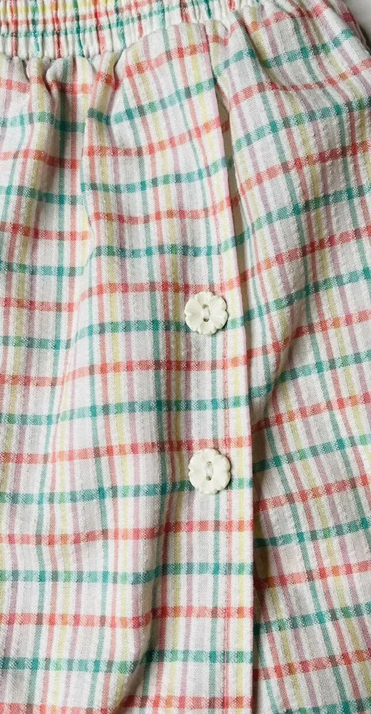 Vintage Womens Cape Cod Sportswear White Plaid Wrap Skort/Skirt & Shirt Set Sz S - Image 10