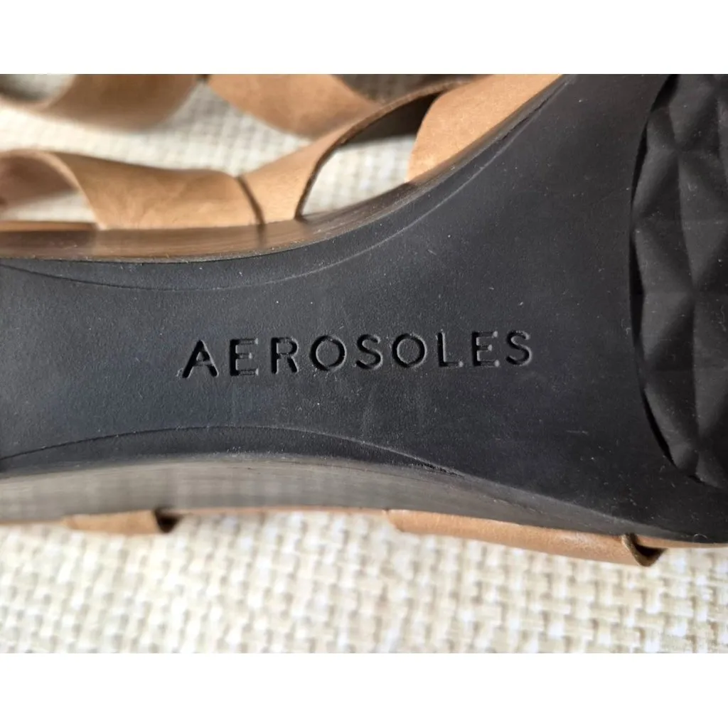 Brand New In Box Aerosoles Carmel Brown Leather Wedge Heel Sandals Shoes Size 9M - Image 10